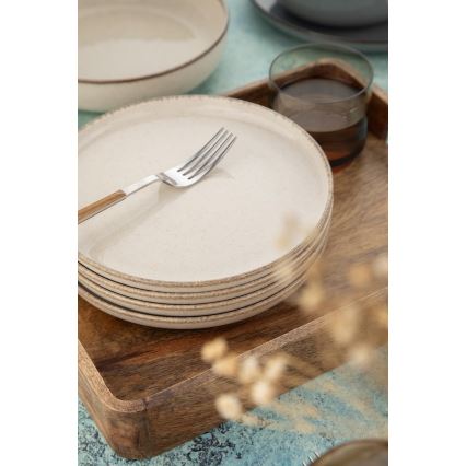 16 darabos étkészlet szürke/bézs/porcelán