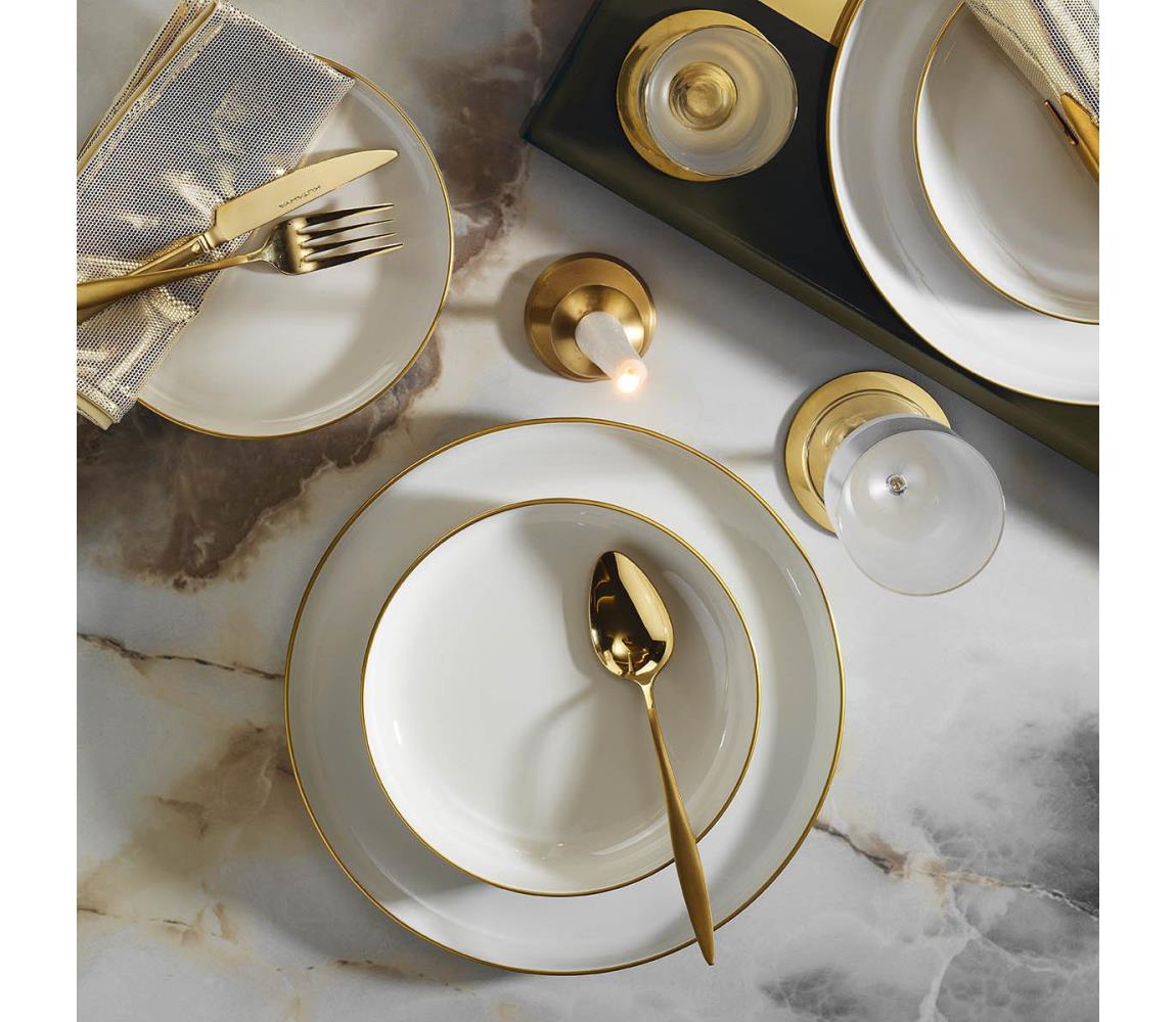 16 darabos fehér/arany porcelán étkészlet 710KTP3602