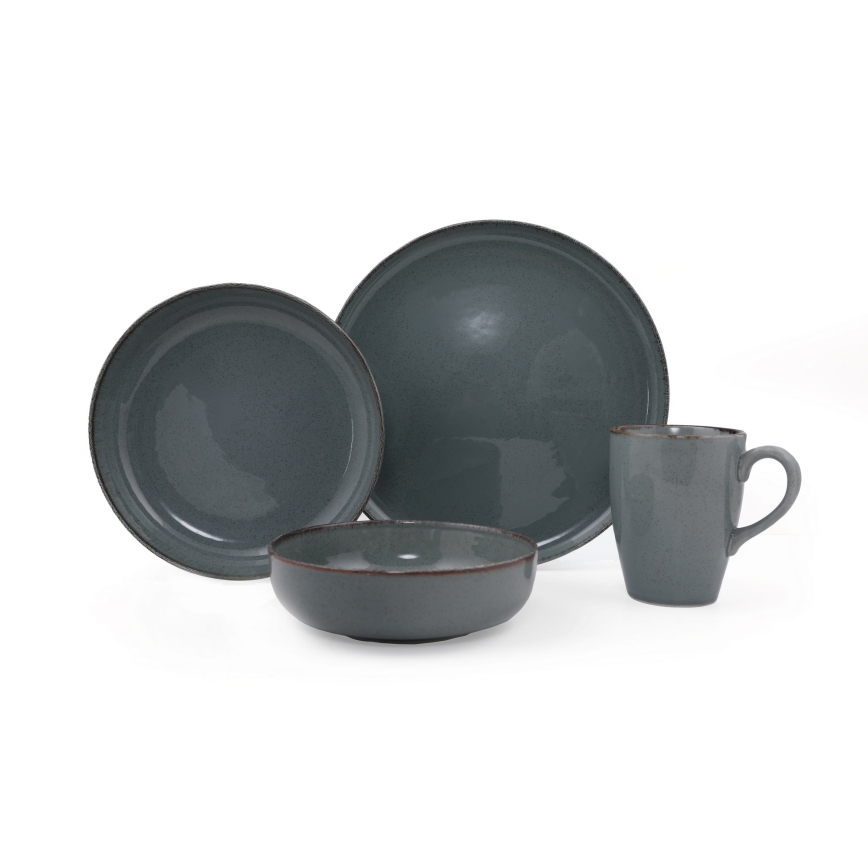 16 darabos szürke/porcelán étkészlet