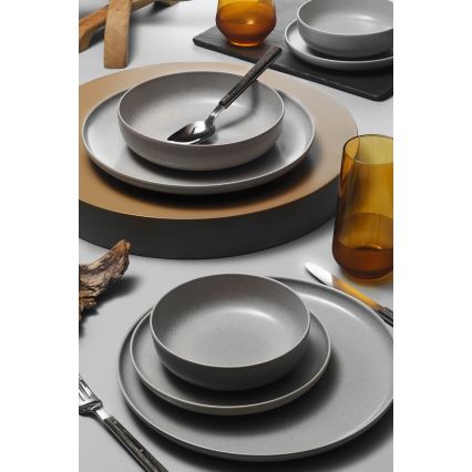 16 darabos szürke porcelán étkészlet