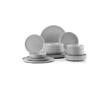 16 darabos szürke porcelán étkészlet