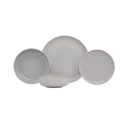 16 darabos szürke porcelán étkészlet