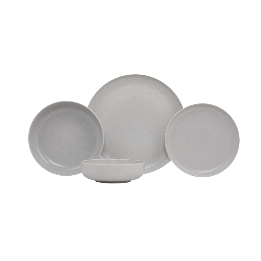 16 darabos szürke porcelán étkészlet