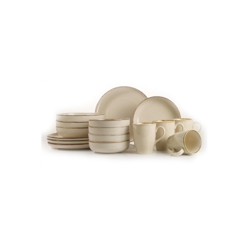 16 részes bézs/porcelán étkészlet