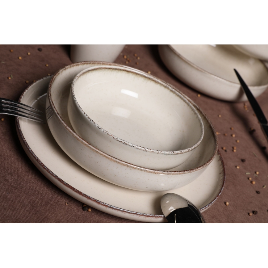 16 részes bézs/porcelán étkészlet