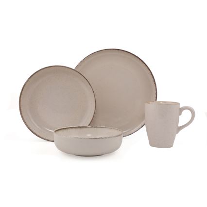 16 részes bézs/porcelán étkészlet