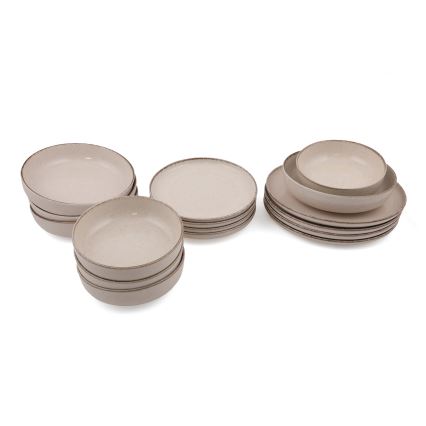 16 részes bézs porcelán étkészlet
