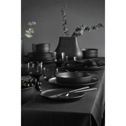 16 részes étkészlet fekete/porcelán