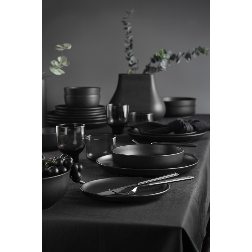 16 részes étkészlet fekete/porcelán