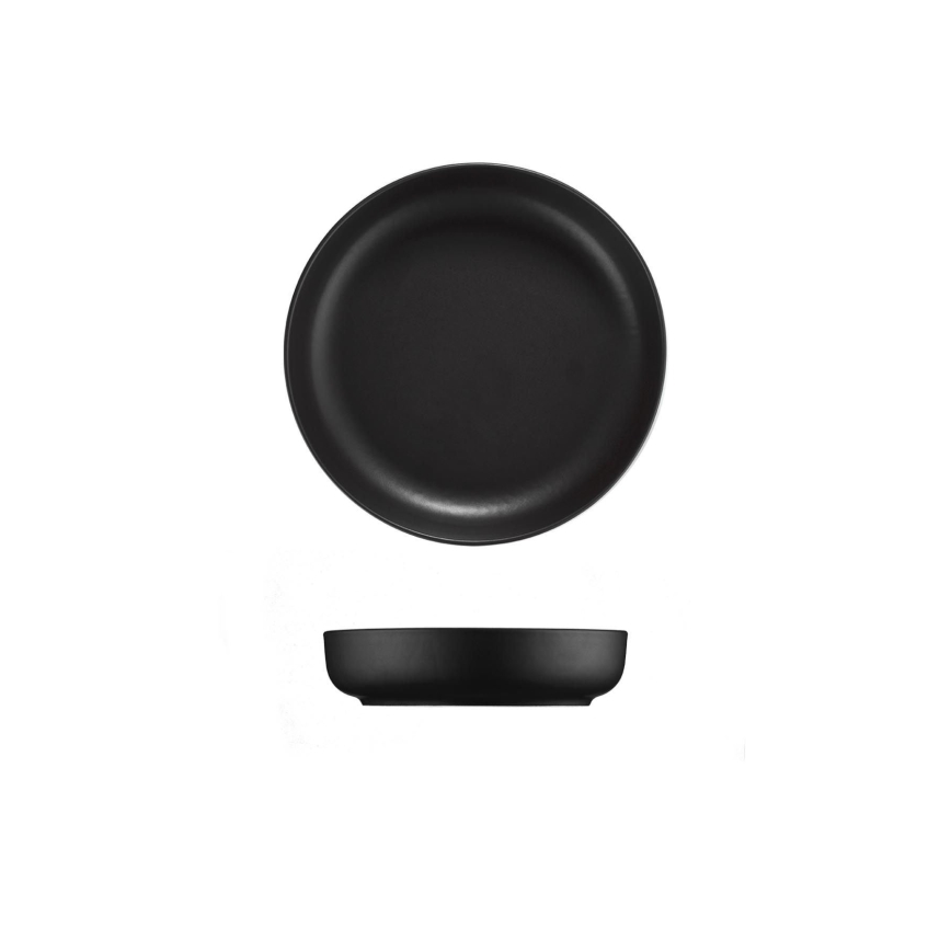 16 részes étkészlet fekete/porcelán