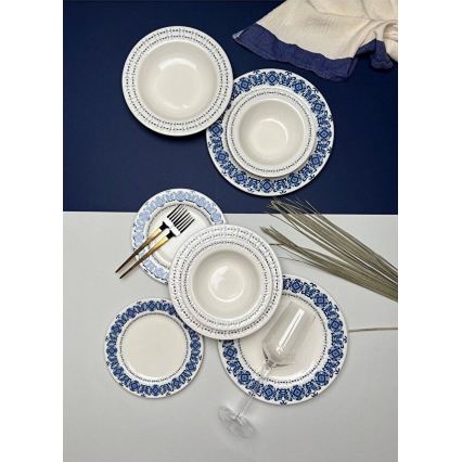 16 részes kék-fehér porcelán étkészlet