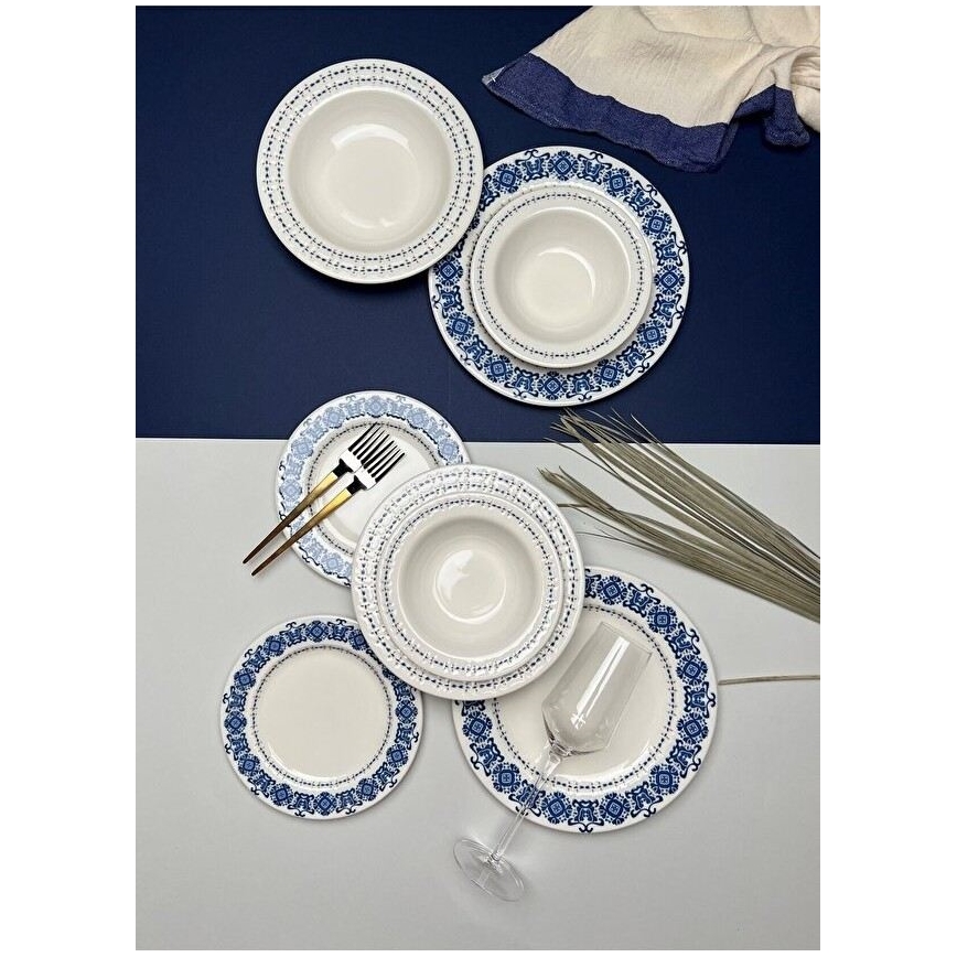 16 részes kék-fehér porcelán étkészlet