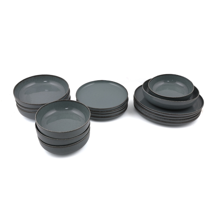 16 részes szürke porcelán étkészlet