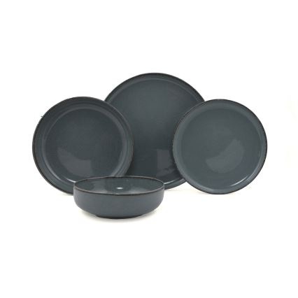16 részes szürke porcelán étkészlet