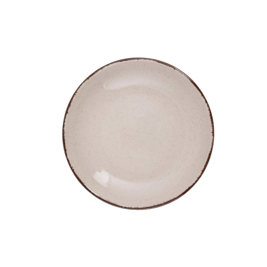 18 darabos bézs porcelán étkészlet