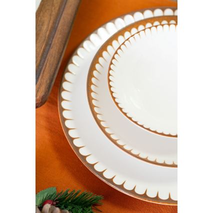 18 darabos étkészlet fehér/barna/porcelán