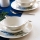 18 darabos étkészlet fehér/kék/zöld/porcelán