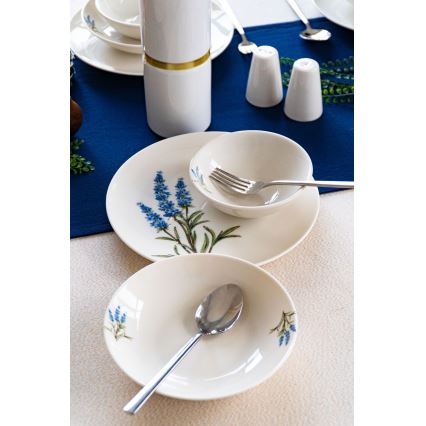 18 darabos étkészlet fehér/kék/zöld/porcelán