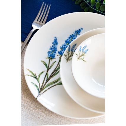 18 darabos étkészlet fehér/kék/zöld/porcelán