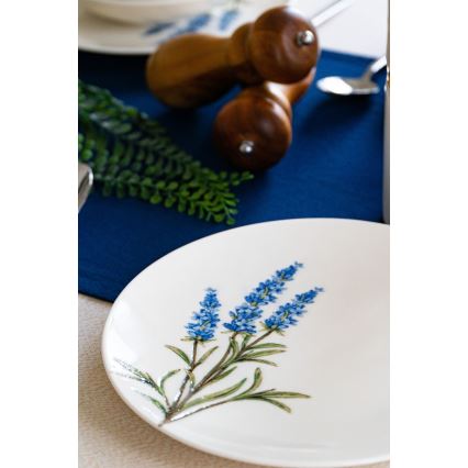 18 darabos étkészlet fehér/kék/zöld/porcelán