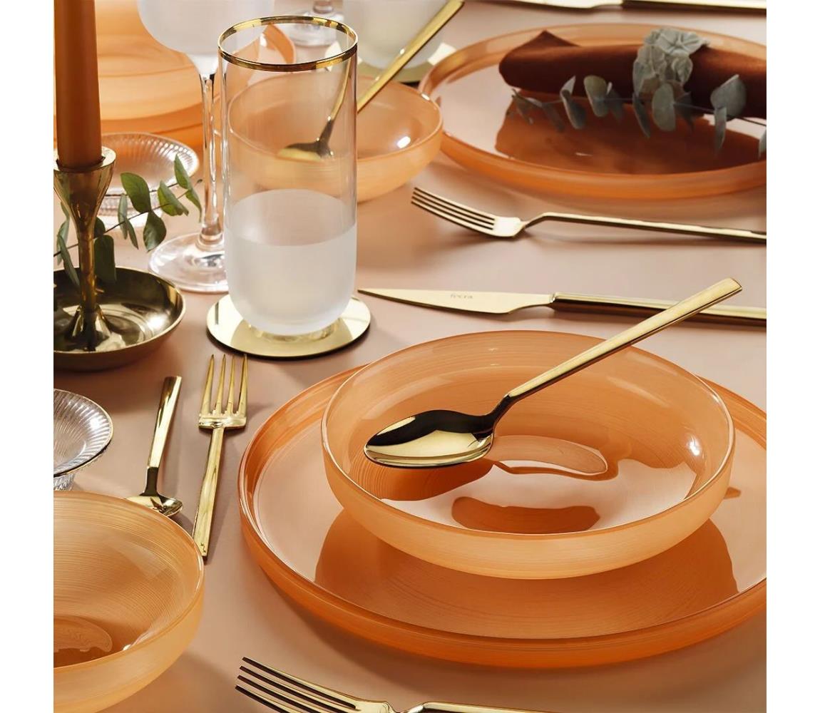 18 darabos étkészlet, narancssárga/üveg 711BRN1103