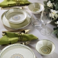 18 darabos étkészlet zöld/porcelán