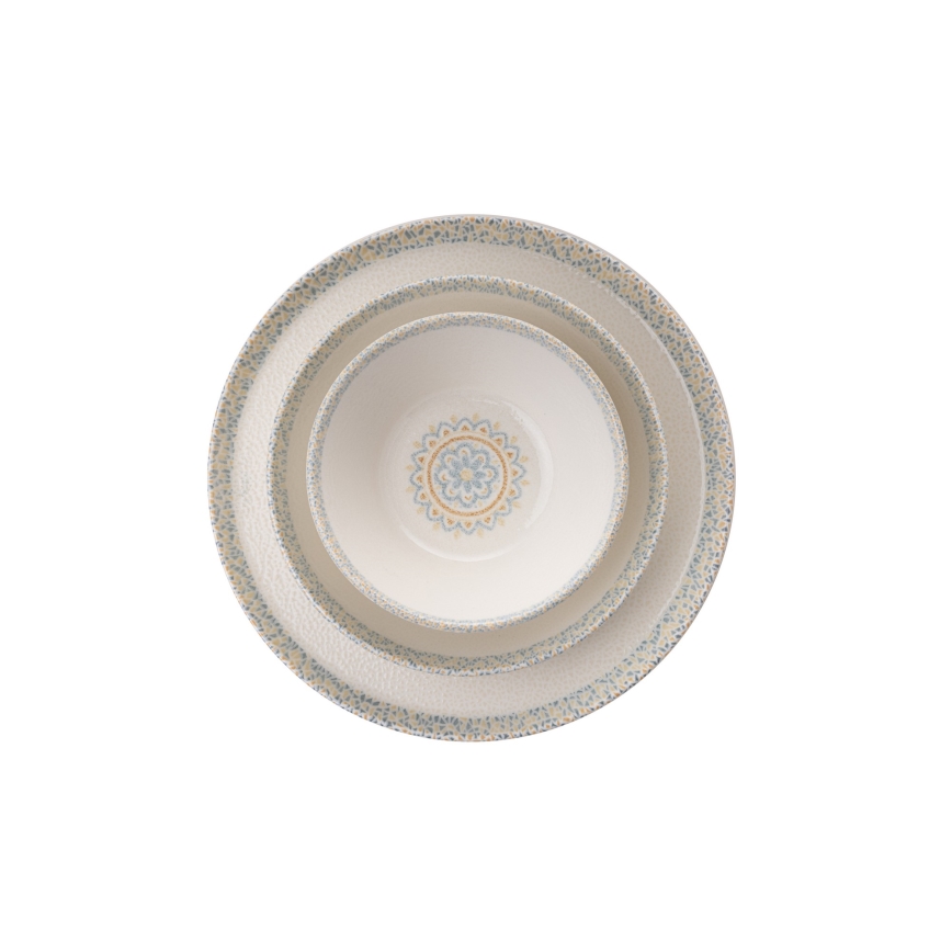18 darabos étkészlet zöld/porcelán