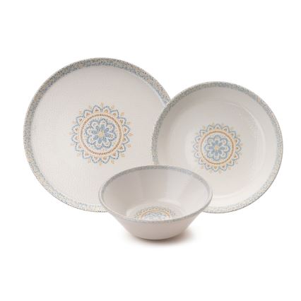 18 darabos étkészlet zöld/porcelán