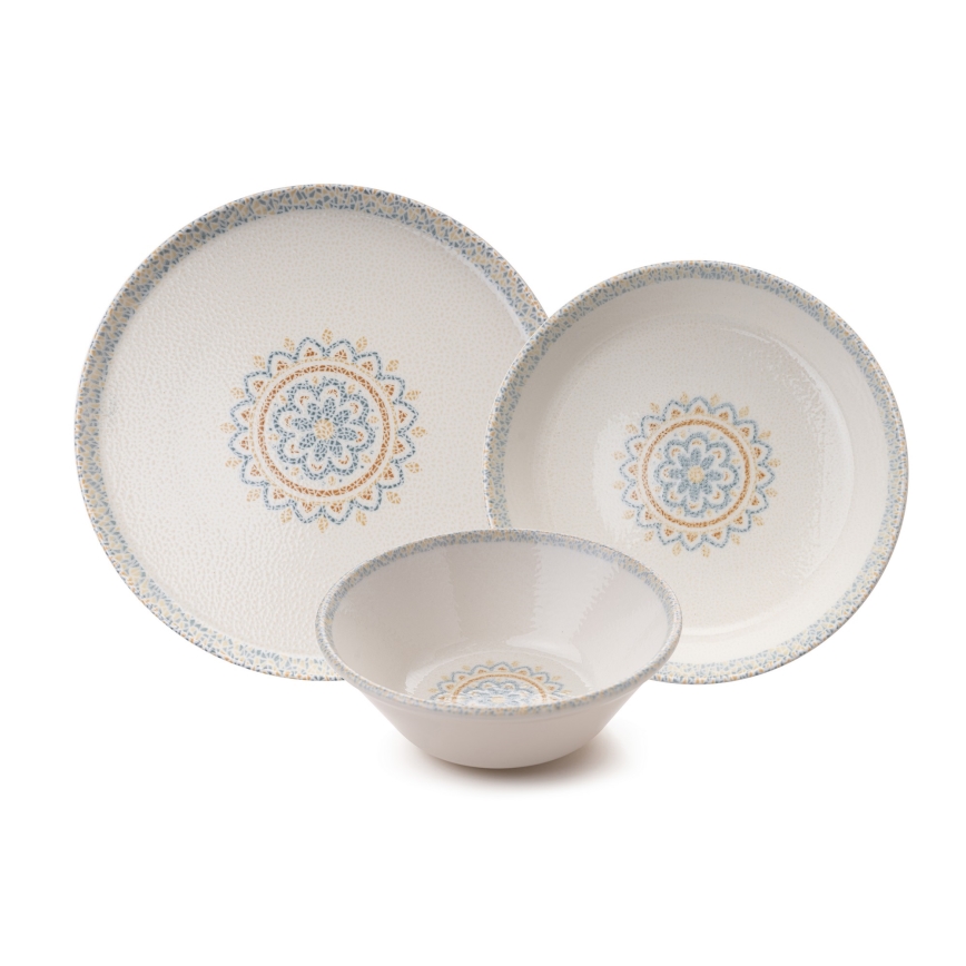 18 darabos étkészlet zöld/porcelán
