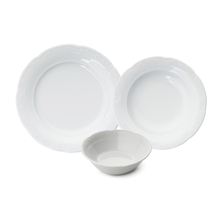 18 darabos fehér porcelán étkészlet