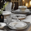 18 darabos fehér porcelán étkészlet