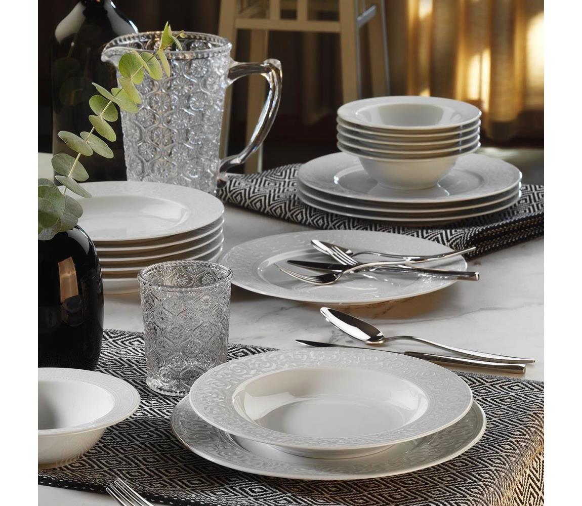 18 darabos fehér porcelán étkészlet 719KTP9772