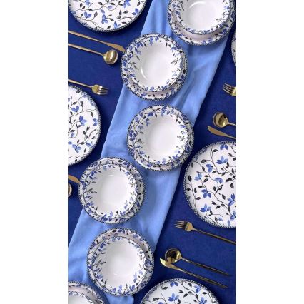18 darabos kék/fehér kerámia étkészlet