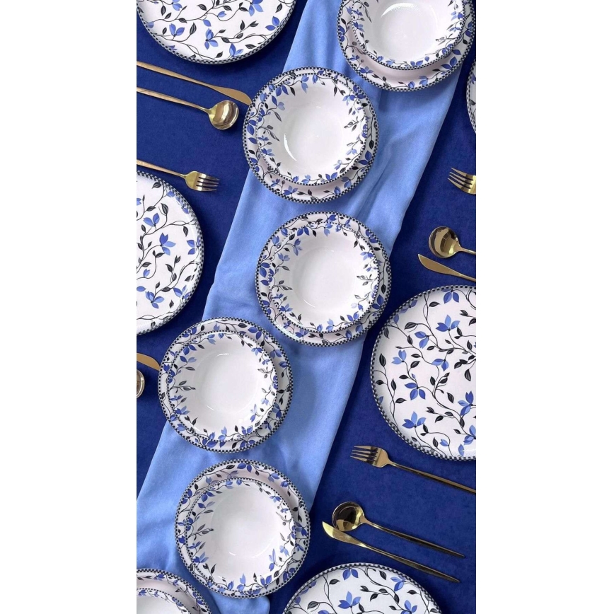 18 darabos kék/fehér kerámia étkészlet