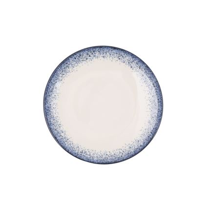 18 darabos porcelán étkészlet, fehér/kék