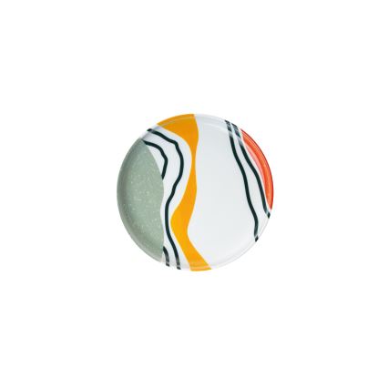 18 darabos színes/porcelán étkészlet