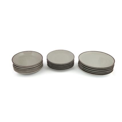 18 darabos zöld porcelán étkészlet