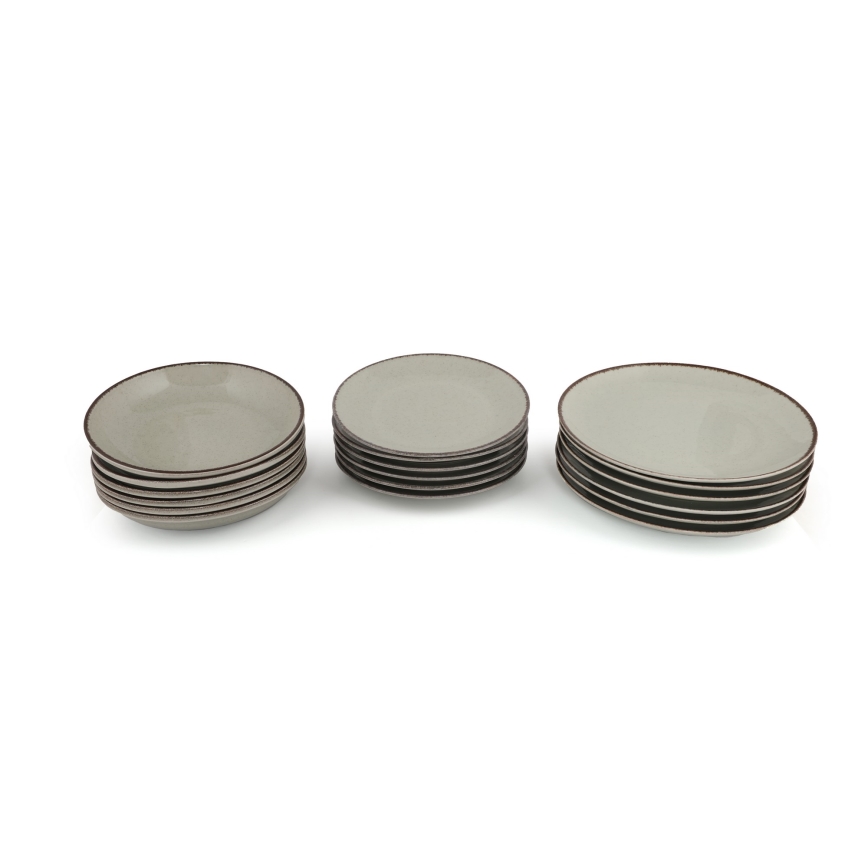 18 darabos zöld porcelán étkészlet