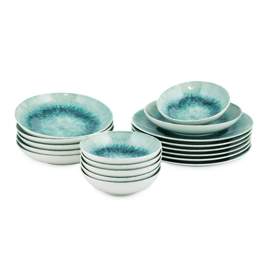 18 db kék/porcelán étkészlet