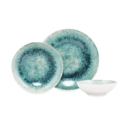 18 db kék/porcelán étkészlet