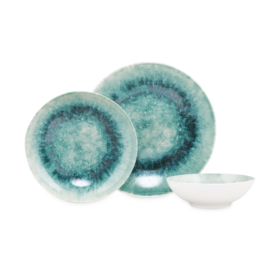 18 db kék/porcelán étkészlet