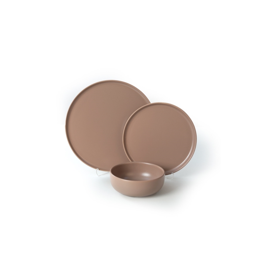 18 részes barna/kerámia étkészlet