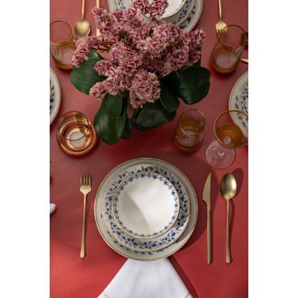 18 részes étkészlet fehér/kék/porcelán