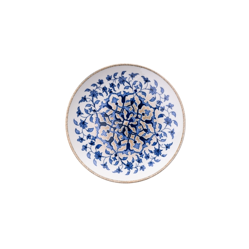 18 részes étkészlet fehér/kék/porcelán