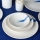 18 részes étkészlet fehér/kék/porcelán