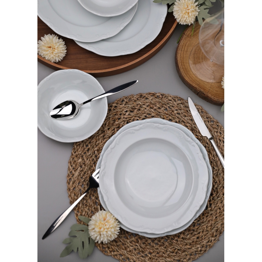 18 részes étkészlet fehér/porcelán