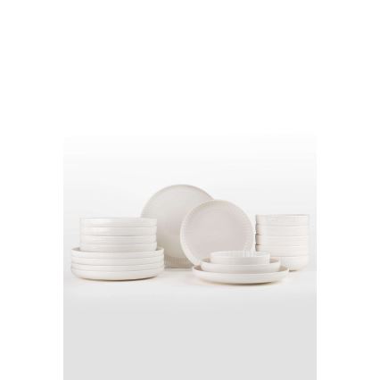 18 részes étkészlet, fehér porcelán