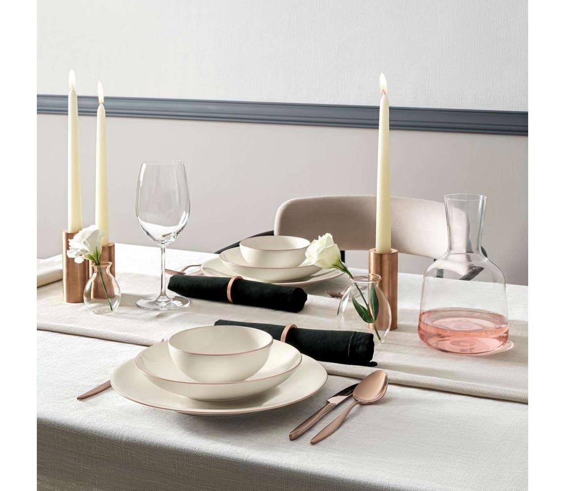 18 részes étkészlet fehér/rézszínű/porcelán 710KTP4508