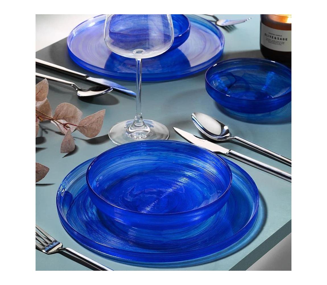 18 részes étkészlet kék/üveg 711BRN1101