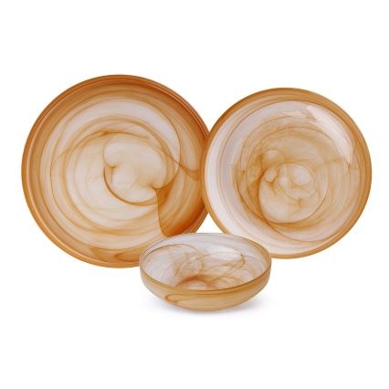 18 részes étkészlet narancssárga/üveg